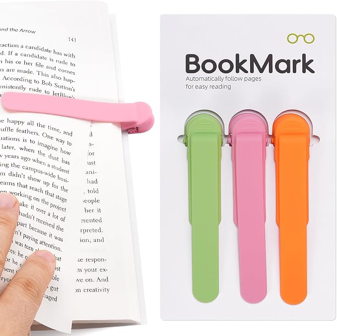3 PCS Automatic Bookmark, Smart Bookmarks for Women & Men - Silicone Book Markers for Reading Lovers - Gifts & Party Favors