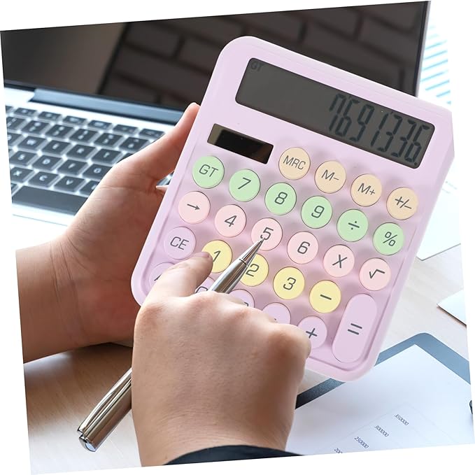 Portable Mechanical Switch Calculator for Students and Office Lightweight Pocket Calculator with Plastic Construction Simple Design for Math and Physics Use Space-Saving Handheld