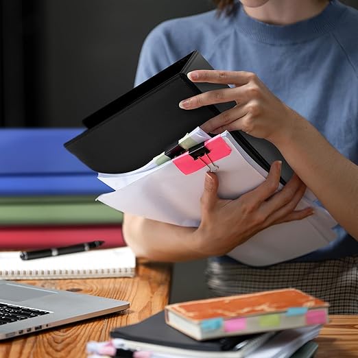 Samsill 3 Inch 3 Ring Binders, Made in USA, Economy Round Ring, Clear View Cover, 550 Sheet Capacity - for School, Home, Office - Black, 4 Pack