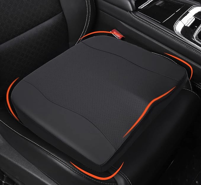 Car Seat Cushion, Comfort Memory Foam Car Cushions for Driving - Sciatica & Lower Back Pain Relief, Driver Seat Pillow for Auto, Office Chair, Wheelchair - Classic Black