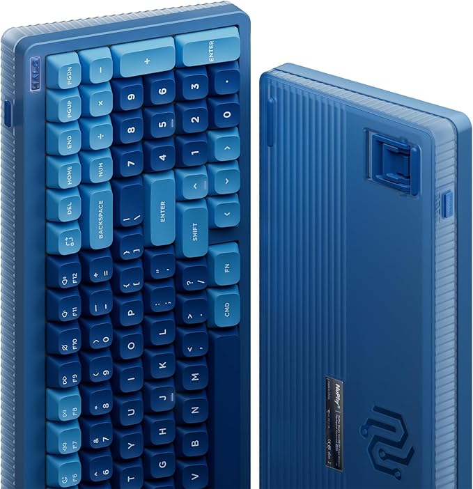 nuphy Halo96 V2 Wireless Keyboard,Gasket Structure,96% Hot Swappable Gaming Keyboard, 99 Kyes RGB Backlit Mechanical Keyboard, Support QMK/VIA,Bluetooth/USB-C/2.4GHz-Blue,Mint Switches (37gf)