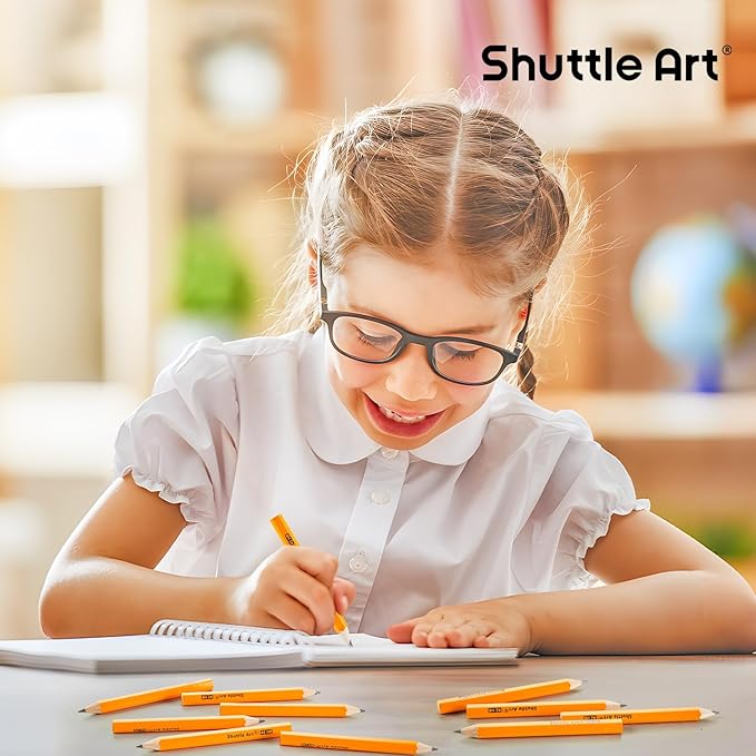 Shuttle Art 900 Pack #2 HB Golf Pencils, Wood-cased 3.5” Mini Pencils Bulk, Pre-sharpened Small Pencil for Kids Teachers Writing Marking Sketching, Classroom Essentials, Back to School Supplies