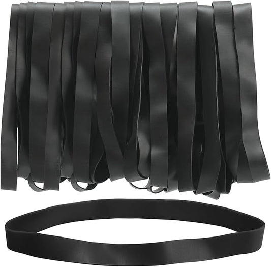 LotFancy Large Rubber Bands, 30Pcs Size #107 Big Wide Elastic Bands, Heavy Duty Black Long Rubber Bands for Office Supplies