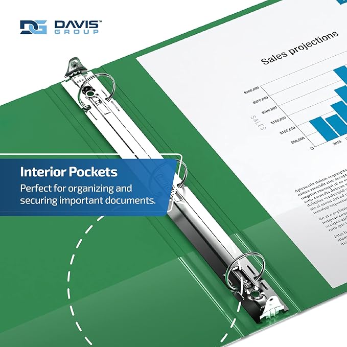 Premium Economy 6-Pack 3-Ring Binders for School or Office, Round-Ring Binders, 3 Inch, Green