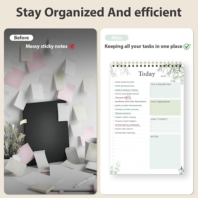 Weekly To Do List Notepad, Undated Planner with 52 Sheets (6.5''x8.9''), Desk Weekly Planner for Women & Man, Home School & Work