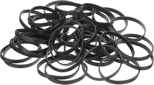 uxcell 600Pcs Rubber Bands, 3.15 x 0.2 Inch Elastic Stretchable Rubber Bands Home Office Supplies for File Folders Little Boxes Securing Trash Can, Black