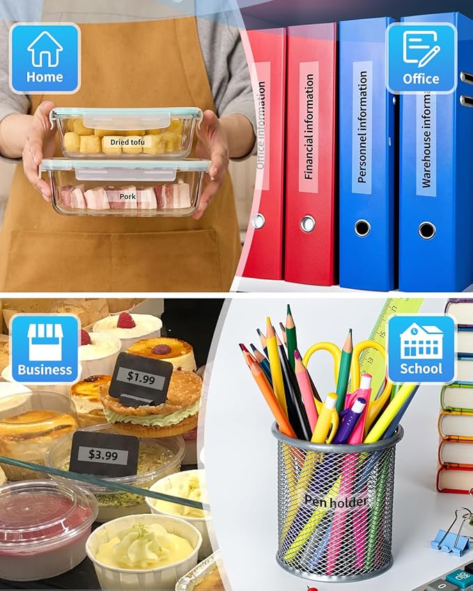 Colorty Clear Label Maker Tape TZe-131 Compatible with Brother P-Touch Label Tape TZ TZe 12mm 0.47 Laminated 1/2" Black on Clear TZe131 for PT-D220 D210 H110 1180 1280 1890 Tape Refills, 6-Pack