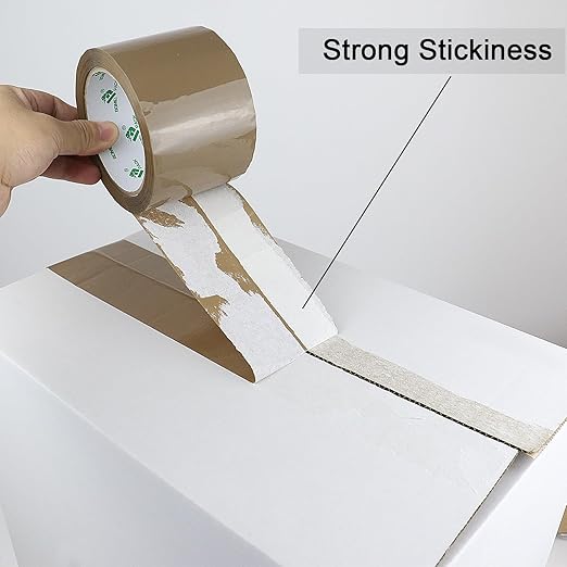 BOMEI PACK Brown Packing Tape 3 inch, 24 Refills Rolls Bulk Wide Packaging Tape for Moving, Shipping and Storage, 2.4 Mil x 60 Yards