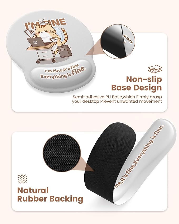 HAOCOO 4-in-1 Desk Cover Mat, Ergonomic Keyboard Wrist Rest, Wrist Support Mousepad with Coaster Set, Extended Desktop Pad Waterproof, Non-Slip Base Desk Accessories Mat for Office Decor