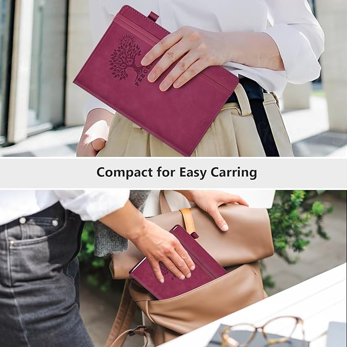 Blank Journal Ntebook for Men & Women, 160 Pages Blank Journals for Writing, Drawing,Sketch Book,5.9" x 8.5" Leather Sketchbook, Unlined Notebook for Work, School, Art - Burgundy