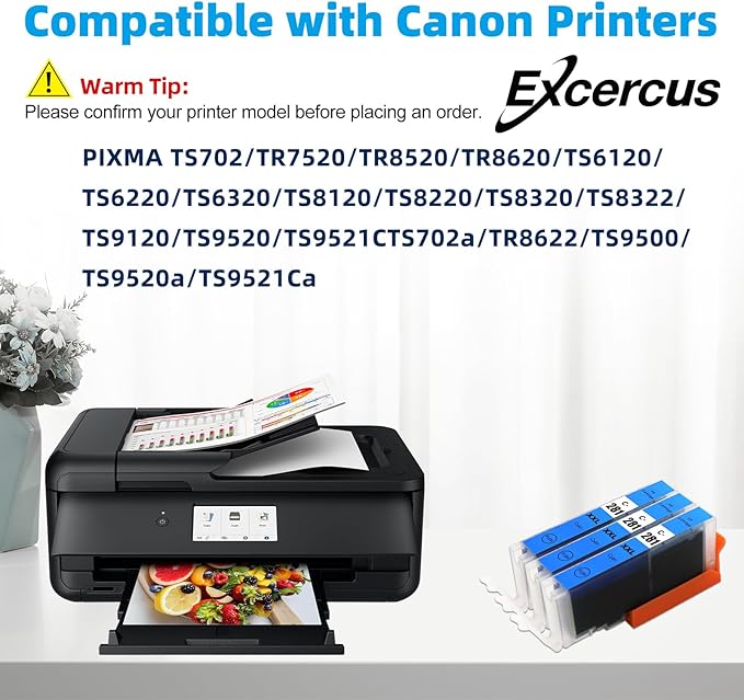 CLI-281 Cyan Ink Cartridge Replacement for Canon CLI-281XXL 281XXL 281 Cyan Use for Canon PIXMA TS6320 TR7520 TS8120 TS8320 TR8520 TS9120 (3X CLI-281XXL C)