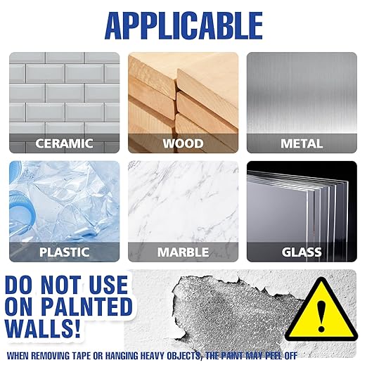 Double Sided Tape Heavy Duty, 20ft Two Sided Nano Tape Adhesive,Double Stick Mounting Tape for Rug, Removable Wall Tape Sticky Poster Decor Carpet Tape(2 Rolls)