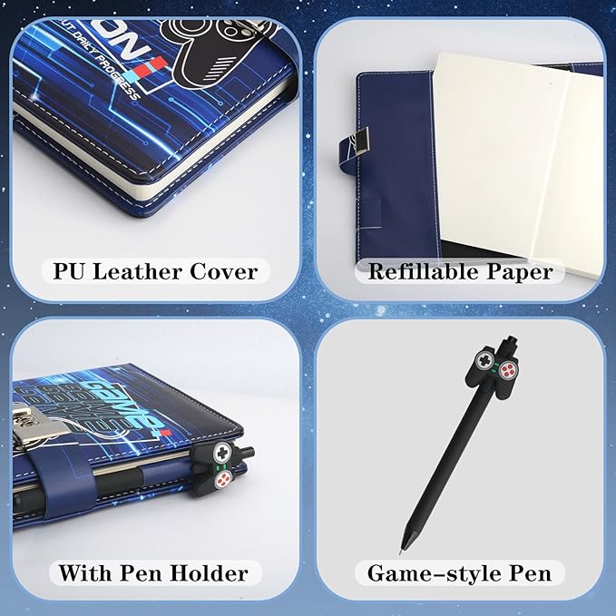 Game Diary with Lock for Boys Ages 8-12, Video Game Journal with Lock, Diary for Teen Boys 10-18, Christams Birthday Gifts for Kids Journal with Pen, Gaming Notebook Writing Gifts for 10 11 12 13 14 15 Teenages