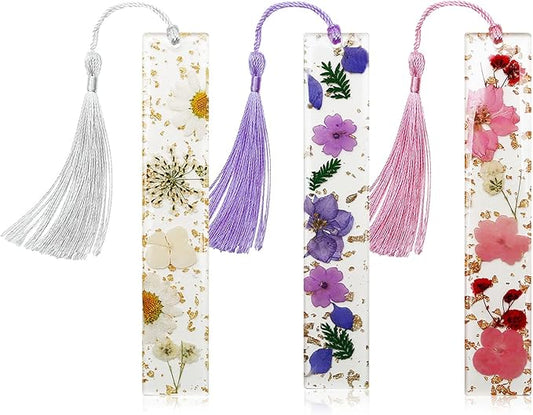 Kaluofan 3PCS Cute Bookmarks for Women, Durable Handmade Resin Bookmarks for Mothers, Teachers, Friends, Book Lovers on Mother's Day, Teachers' Day, Christmas