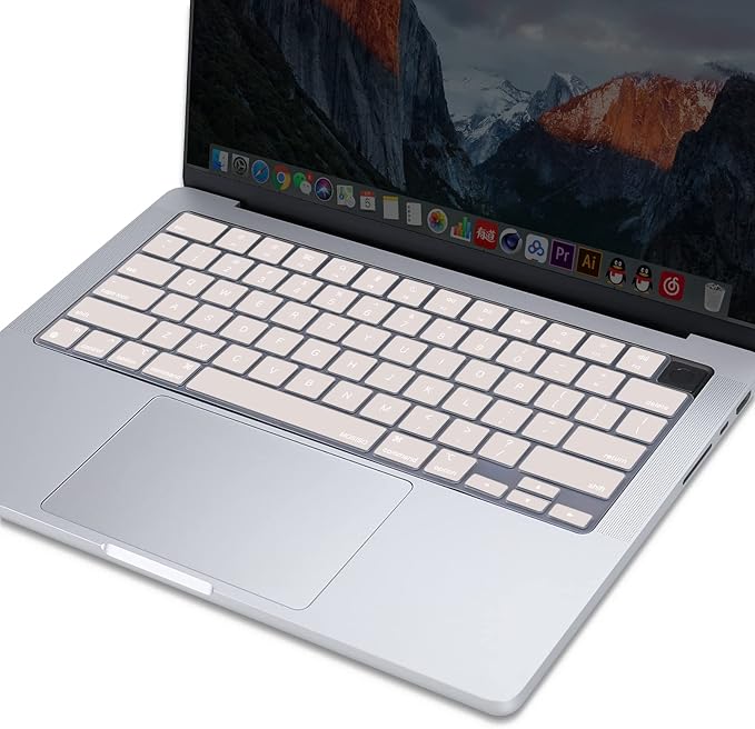 MOSISO Keyboard Cover Skin Compatible with MacBook Air 15 inch M3 A3114 M2 A2941/Air 13.6 A3113 A2681/Pro 14/16 M4 M3 M2 M1, Rock Gray