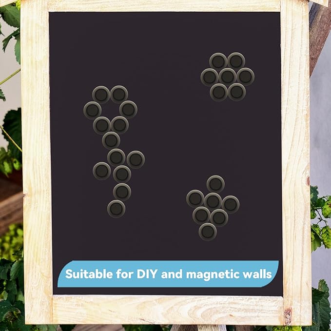 ZDZBLX Fridge Magnets, 28 Pack Mini Magnets for Fridge, Locker, Classroom, Office (Black)