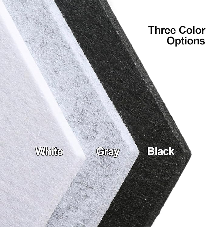 Large Cork Board for Walls 47" x 35" 12 Pack Black Bulletin Boards Felt Wall Tiles with Safe Removable Adhesive Corkboards for Office Home,White