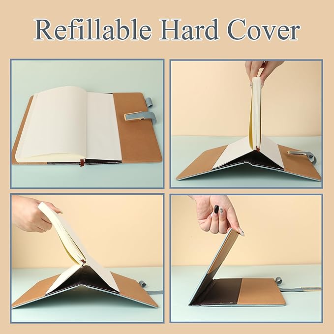 Fanery Sue Refillable Adventure Travel Journal For Women & Men Faux Leather Hardcover A5 Travel Notebook College Ruled 200 Lined Pages Lay-Flat Diary With Pen & Magnetic Buckle(Adventure - Pink)