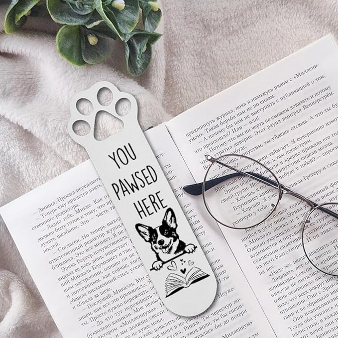 Corgi Gifts, Corgi Dog Bookmark for Corgi Dog Lover Book Lovers Bookworm Bookish Nerd, Corgi Gifts for Women, Bookmark Dog Lover, Book Club Gifts for Reader Dog Owner Lover-DX127