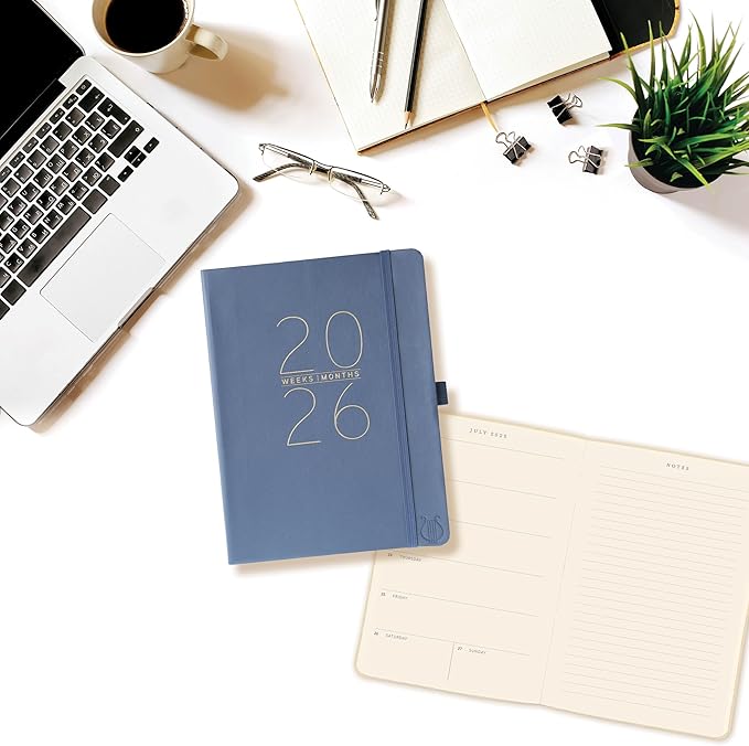 Graphique 2026 Apollo Business Planner | 18 Month Organizer, July 2025 - Dec. 2026 | Weekly & Monthly Spreads | To-Do List & Note Pages | Pen Loop | Vegan Leather | Blue | 6” x 8”