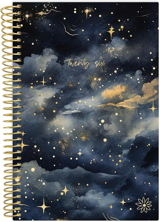 bloom daily planners 2026 Pocket Planner - 4” x 6” - (January 2026 - December 2026) - MINI Weekly/Monthly Agenda Organizer & Calendar Book - Midnight Sky