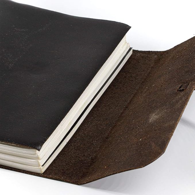 Handmade Leather Journal | Writing Notebook Diary | Bound Daily Notepad For Men & Women Unlined Paper Medium, writing pad for artist, sketch