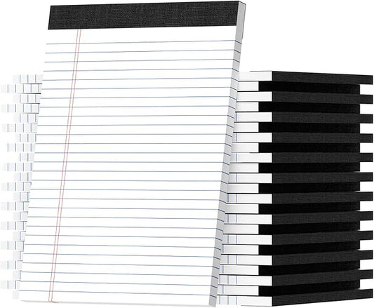 Legal Pads 8.5 X11.75, Narrow Ruled Notepads, 24 Pack, 30 Sheet/Pad, White Legal Pads, Tear Off Notepad, Perforated Writing Pad, Notebook Paper College Ruled, Notepads for Office Home School, Notepad