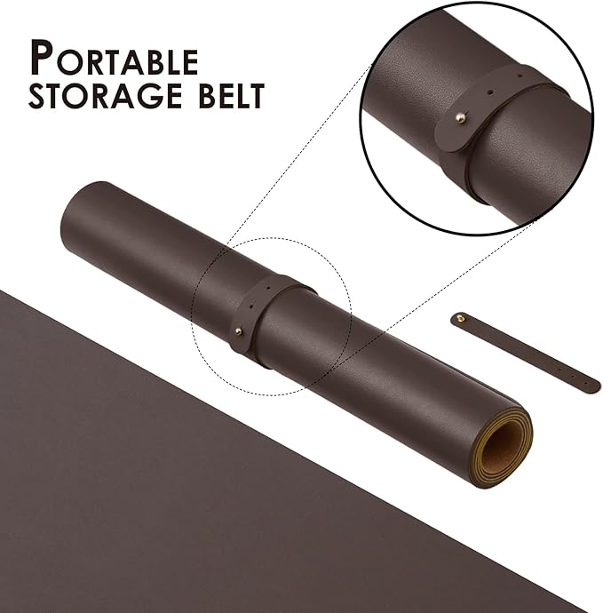 Compact Cork Desk Mat - Small Dual-Sided Desk Pad for Office and Home - Desk Organization and Accessories - Ideal for Large Mouse Pad and Small Desk Mats on Top of Desks(Coffee,23.6"x 11.8")