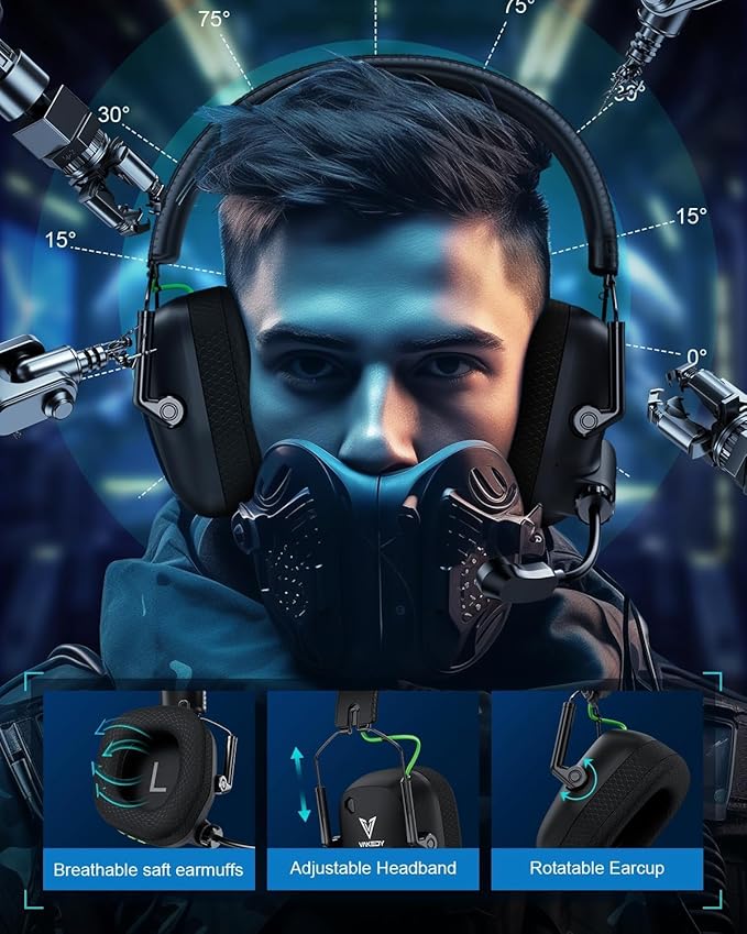 Wireless Gaming Headset for PC, PS5, PS4, Mac, Switch, 2.4GHz USB Dongle Headphones with Mic, Bluetooth 5.4, 50mm Driver, Stereo Sound, Cool Lighting, 50H Battery-Black/Green