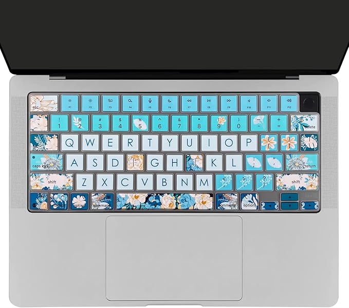 Keyboard Cover Skin for 2021-2024 MacBook Pro 14/16 (A2442 A2485 A3112 A3401 A3403 A2992 A2779 A2780 A2991 A2918 M1/M2/M3 M4) & MacBook Air 13.6''/15'' (A2681 A3113 A2941 A3114), Peony