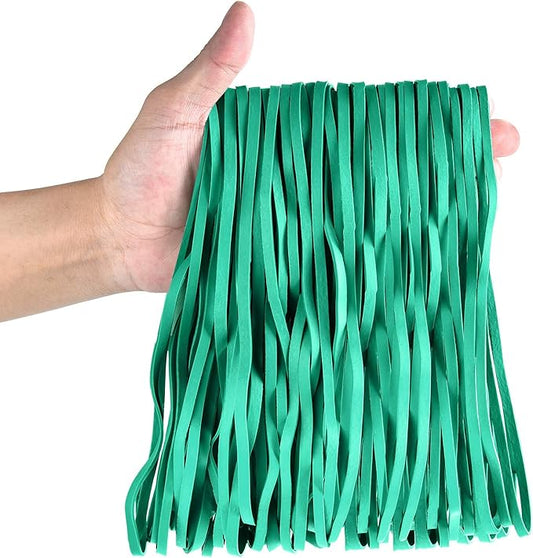 Coopay 180 Pieces Large Rubber Bands Bulk, 8 Inches Heavy Duty Strong Elastic Bands for Office Supply School Home, Securing Trash Can Garbage Cans, File Folders (Green)
