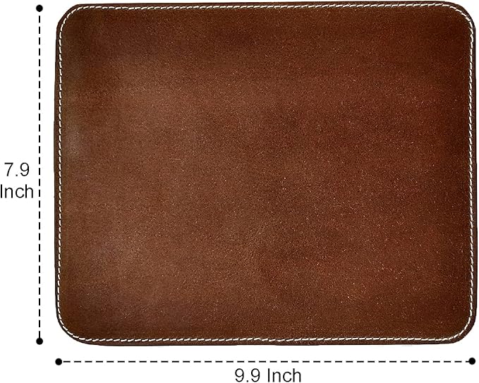 RUSTIC TOWN Leather Mouse Pads for Laptop Computer PC Gaming Apple Executive Work Desk Handmade Desk Mouse Mat