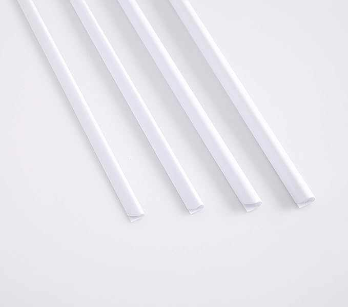 BNC Slide and Grip Binding Bars, 1/8 inches, White Color, Letter Size Pack of 100, 15 to 20 Sheet Capacity, Round Corner (1/8 Inches, White)
