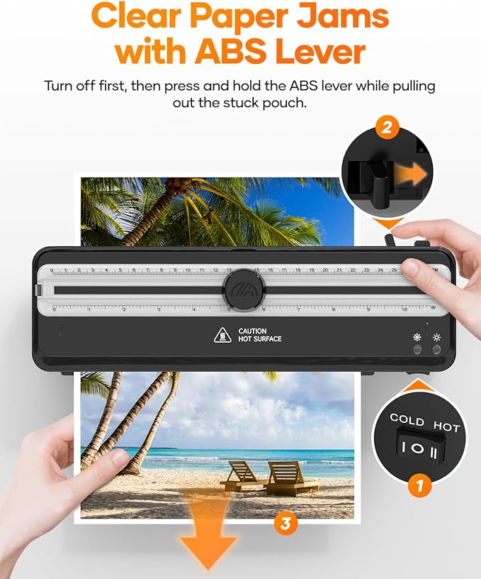 Kejector Laminator Machine, 9 Inch with 20 A4 Sheets Thermal and Cold Lamination Built in Cutter Quick Warm Up for Home Office School