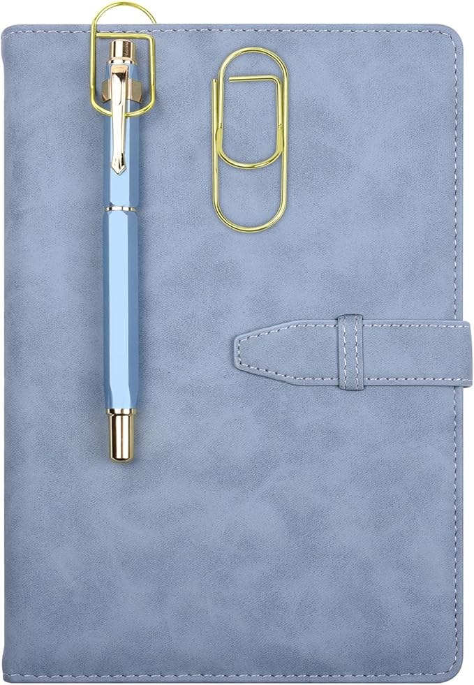 Wisdompro Pen Clip, 12 Pack Stainless Steel Pen Clip Holder for Notebook, Books, Journal, Clipboard, Paper, etc. - Fits Almost Any Pen Size (Gold)