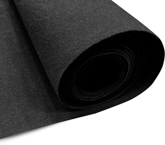 EOVEA | Acrylic Felt Fabric by The Yard - Non-Stiff, Soft Material - 72" Wide - 1.6mm Thick Felt Sheets for DIY Crafts, Sewing, Upholstery, Cushion, Padding(Black,20 Yard)