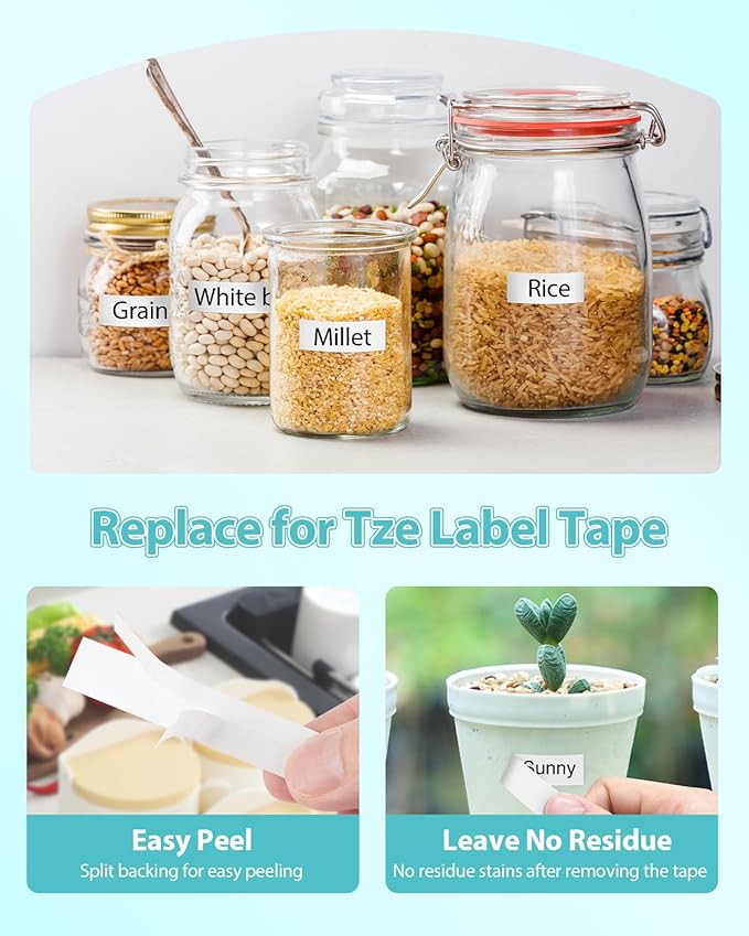 10 Pack Tze 12mm 0.47 Laminated White Tape Compatible for Brother Tze-231 1/2 Inch Label Maker Tape Work with Ptouch PT-D220 PTD210 PTH110 PTH100 PTD600 PTD200, Black on White 1/2'' x 26.2'