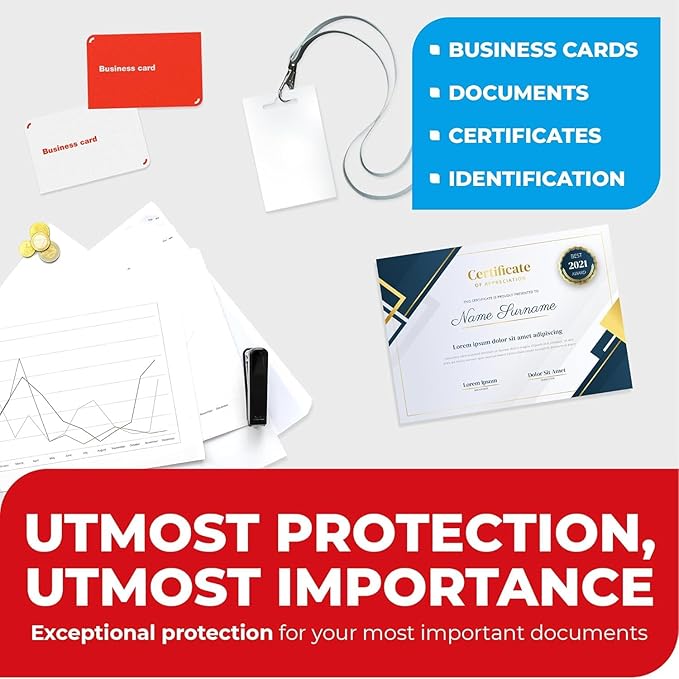 5MIL Thermal Laminating Sheets (125 Count) Photo, Card, Notecard, ID Badge, and Business Card Sizes, Dry-Erase Friendly Laminating Pouches, Compatible with Laminators, Crystal Clear Laminated Finish