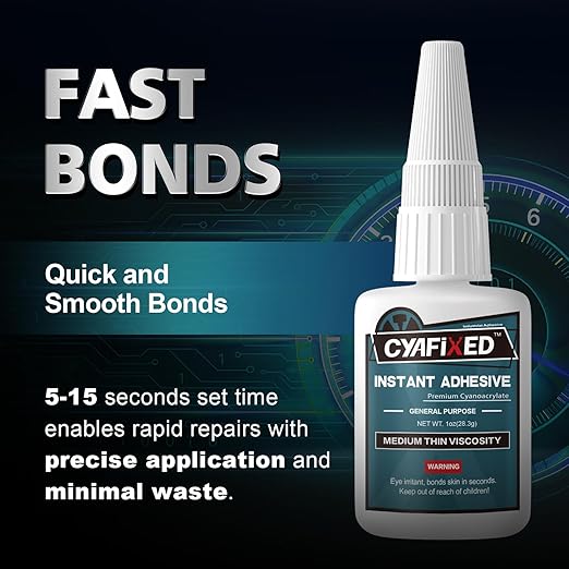 Super Glue Liquid, Instant Clear Cyanoacrylate Medium Thin Viscosity Adhesive, Food Safe CA Glue for Shoe Repair Leather Ceramic Plastic Glass Metal Wood Aquarium Porcelain Rubber Pottery Model Craft