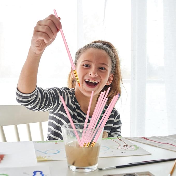 ESRICH Acrylic Paint Brushes Set, 20 Packs / 200 Pcs Nylon Hair Paint Brushes,Paint Brush Set Suitable for Oil,Watercolor,Rock Body Face Art, Kids Adult Perfect Art Painting Craft Paint Brush Kits.