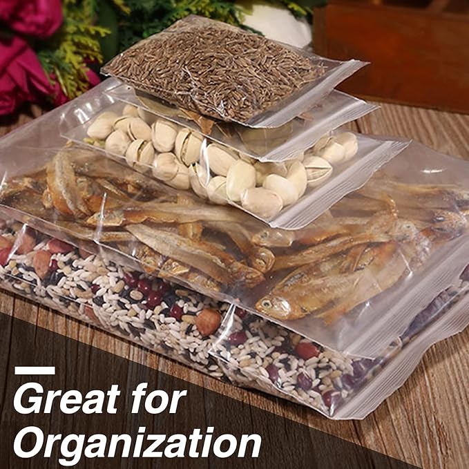 160Pcs 5x7 Inch Clear Zip Bags, Small Plastic Baggies for Jewelry, Food, Crafts, Packaging, DIY, Storage