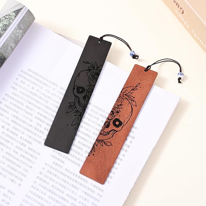 Horror Bookmark, Cool Halloween Bookmarks Skull Gothic Bookmarks for Adult Horror Gifts (Skull)