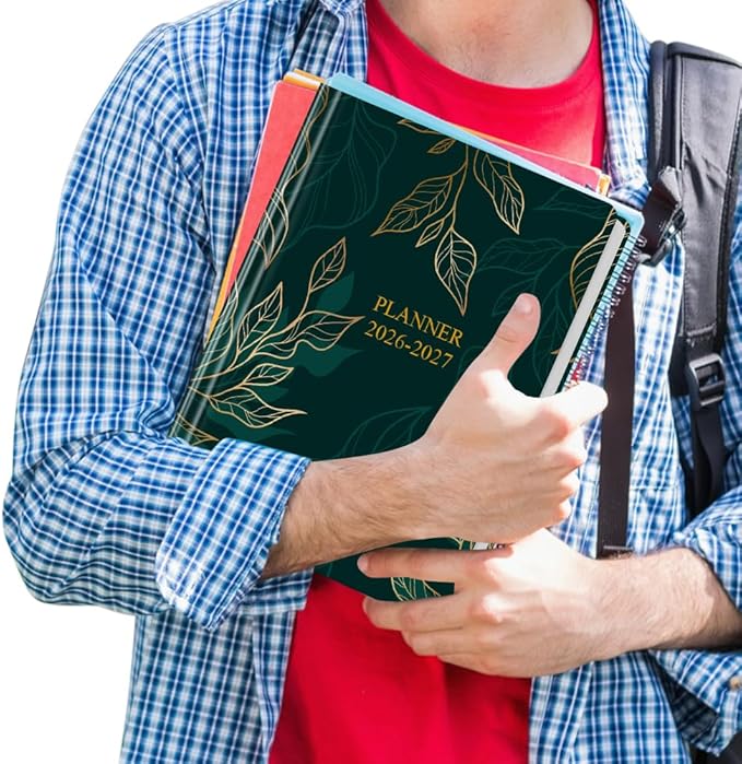 Planner 2026-2027 - 18 Months (Jan 2026 - Jun 2027) Agenda Planner 5.8" x 8.5", 2026-2027 Weekly & Monthly Planners with Hard Cover, Leaf