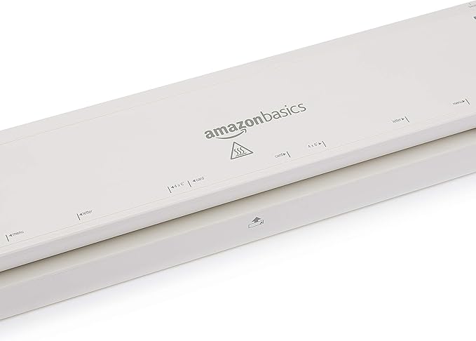 Amazon Basics 12-Inch Thermal Laminator Machine, Easy to Use for Home Office or School, 12-Inch, White