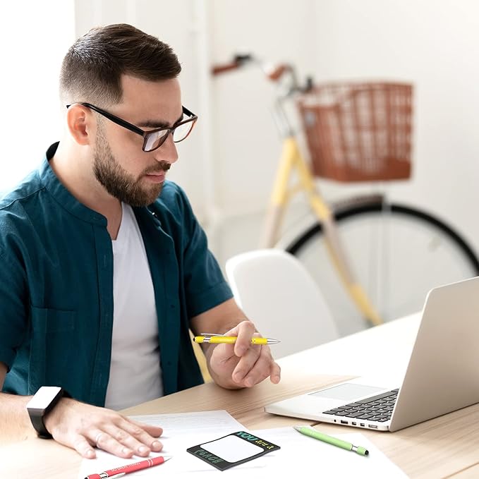 Geyee 24 Pcs Modern Sticky Notes with Funny Pens Fun Notepads for Adults Coworkers Nurse 3 x 4 Inch to Do List Notepads with Sayings Pen for Lab Week Gifts Teacher Office Supplies