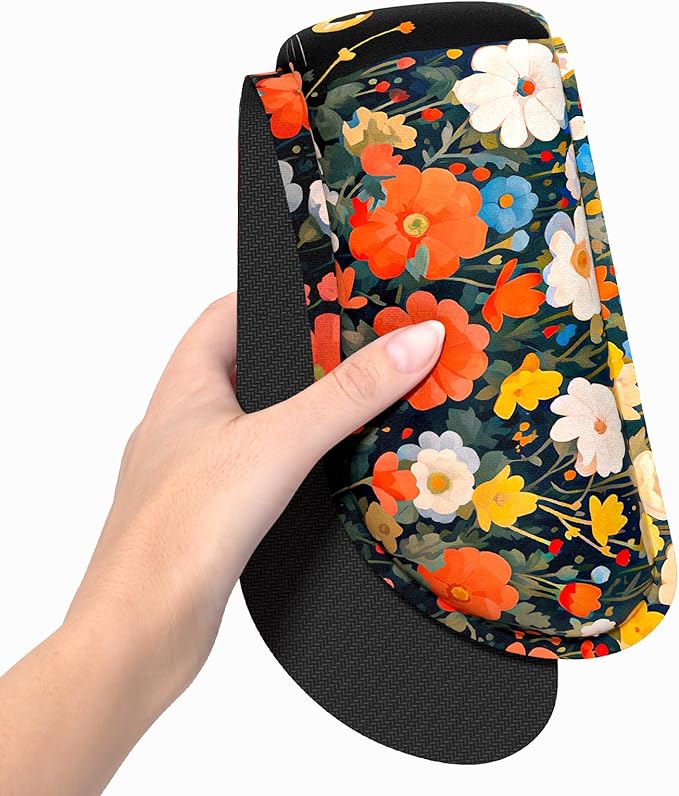 Dapesuom Enlarge Keyboard Wrist Rest, Memory Foam Wrist Cushion for Desk Mats Support, Typing Pain Relief Keyboard Mouse Pad Rests Set with Non-Slip Base for Gaming Laptop Computer, Cat Flower Bush