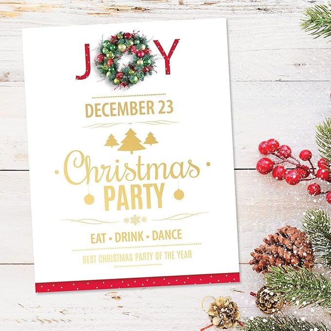 Great Joy Holiday Letter Paper - Set of 25 Christmas stationery papers are 8 1/2" x 11", compatible computer paper