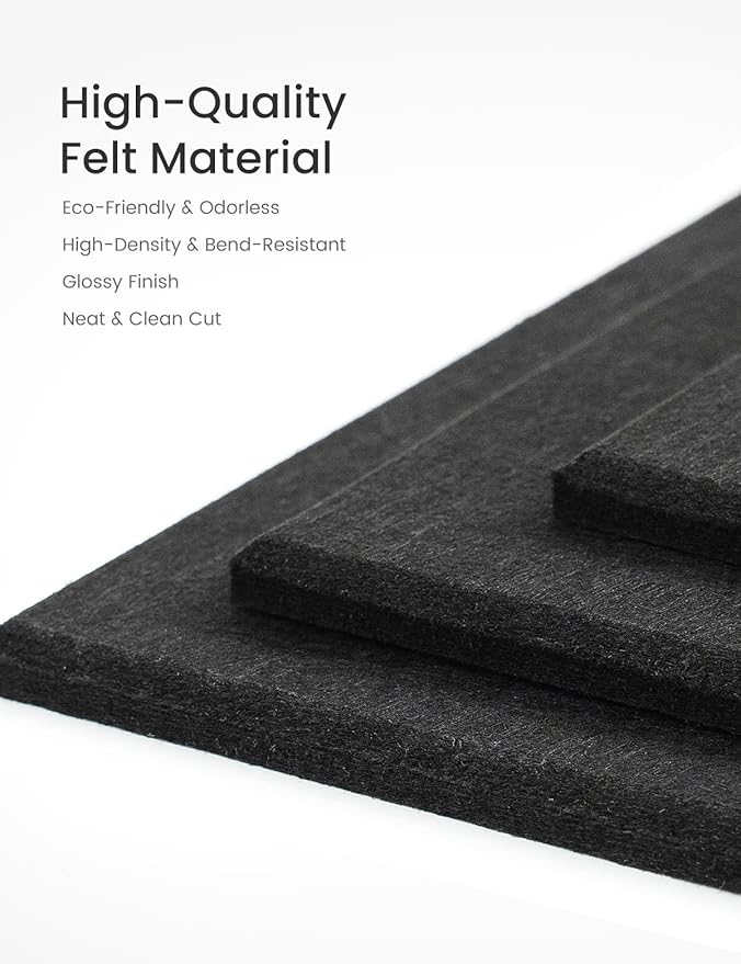 Bumusty Large Cork Board 36"x24" Alternative - 6 Pack Felt Wall Tiles with 40 Safe Removable Adhesive Tabs, 30 Pushpins, Cork Boards for Walls Pin Board Bulletin Board Office Decor (Black)