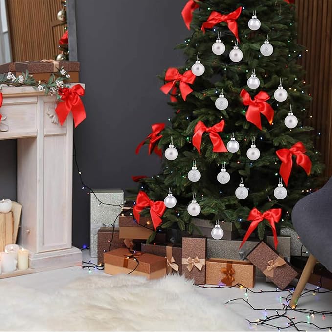 30ct Christmas Ball Ornaments, 2.36" Shatterproof Christmas Tree Decorations, Perfect Hanging Ball for Indoor/Outdoor Holiday Party Decor