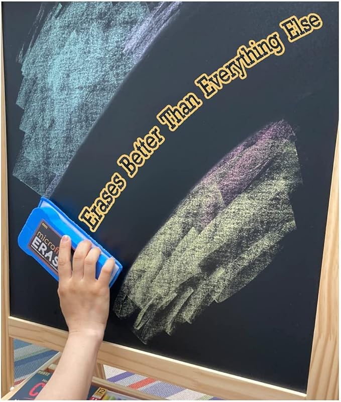 Huntz Dustless Chalk With Microfiber Eraser (Washable & Reusable) (24 Multi-Color Chalks + Eraser)